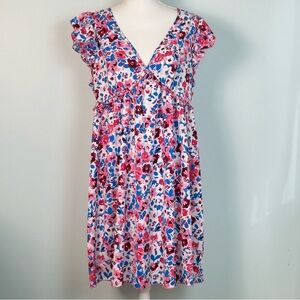 Shein Floral Ruffle Cap Sleeve Dress